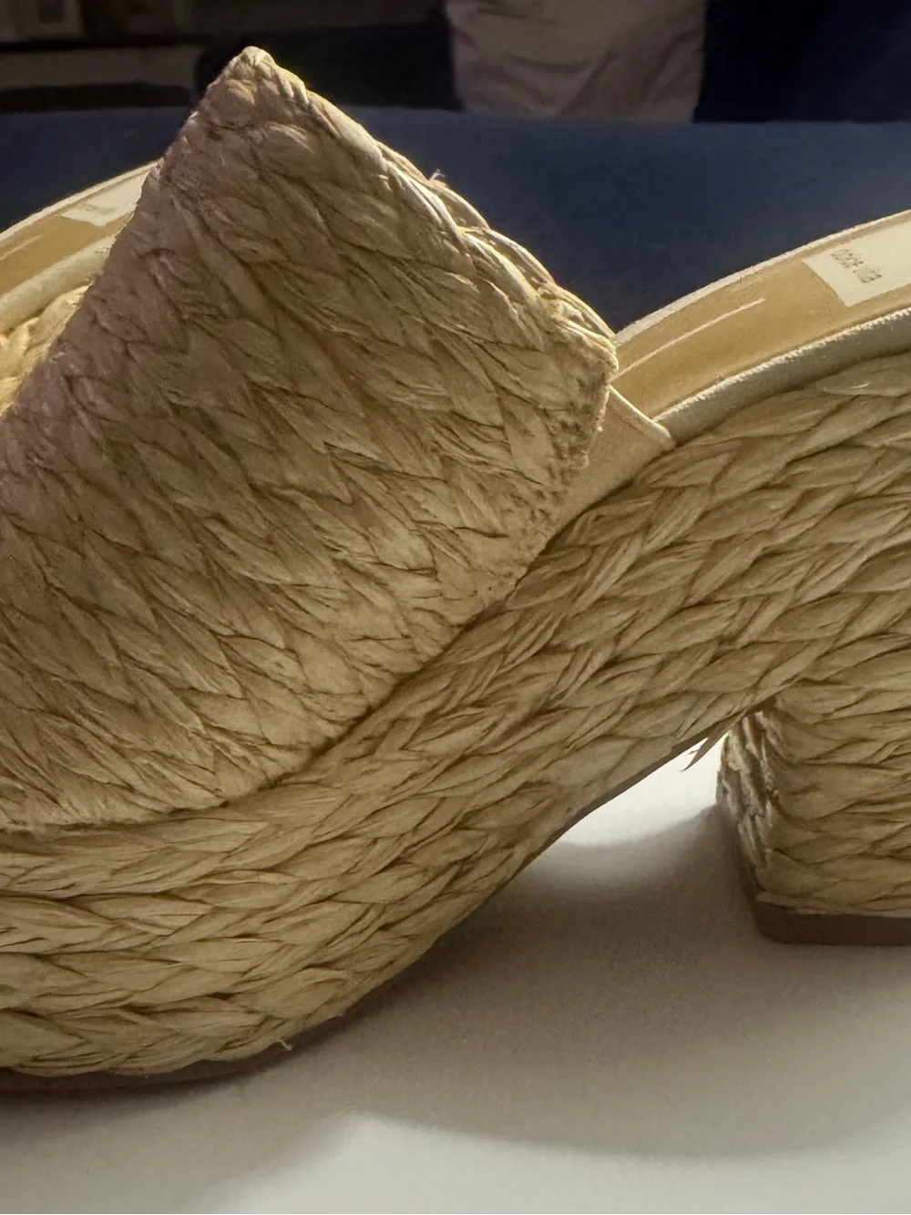 Dolce Vita Natural Woven Slide Sandals in Beige